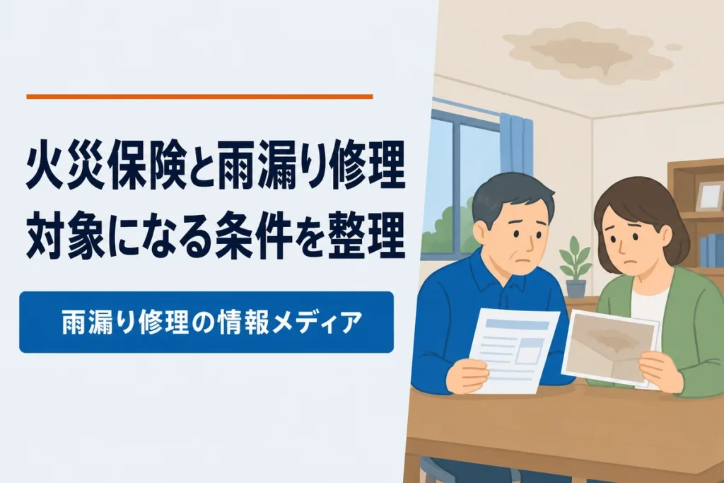 火災保険は雨漏りに使える？対象になる条件の整理