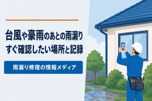 台風や豪雨のあとに出る雨漏り｜すぐ確認したい場所