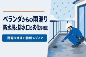 ベランダ・バルコニーからの雨漏り｜防水層と排水口の劣化